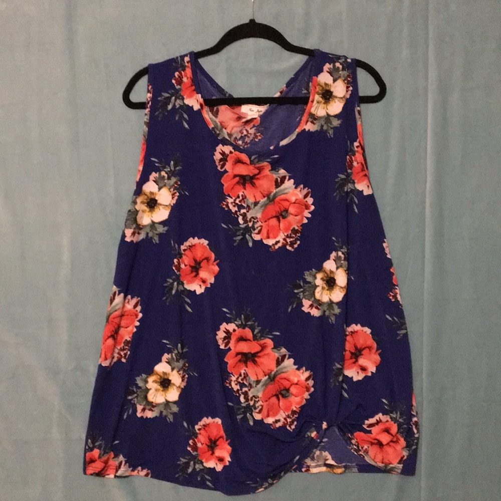 Rue Juji - Blue Floral Top